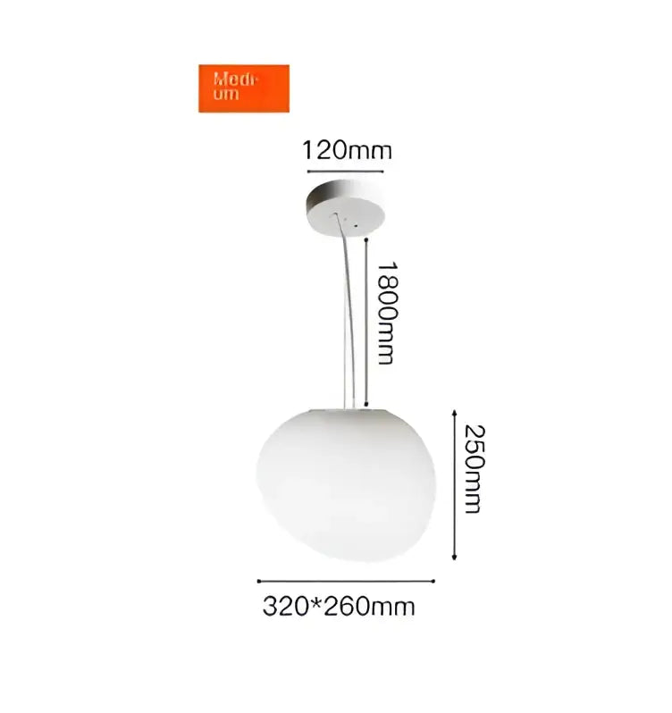 White Glass Ball Pendant with Frosted Glass Finish