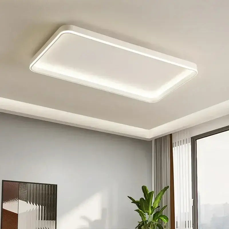 White Geometric LED Tricolor Living Room Chandelier
