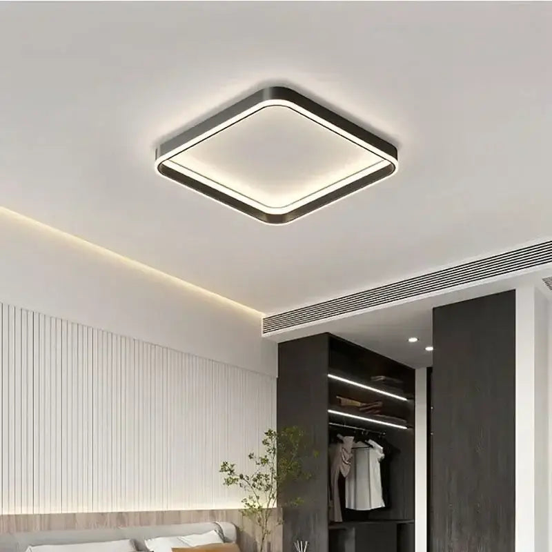 White Geometric LED Tricolor Living Room Chandelier