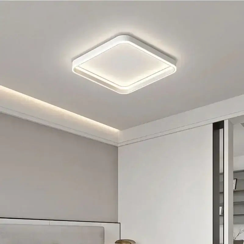 White Geometric LED Tricolor Living Room Chandelier