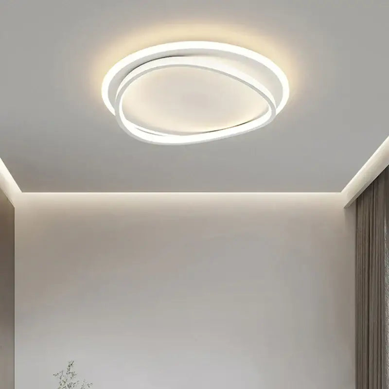 White Geometric Ceiling Light Remote-Control