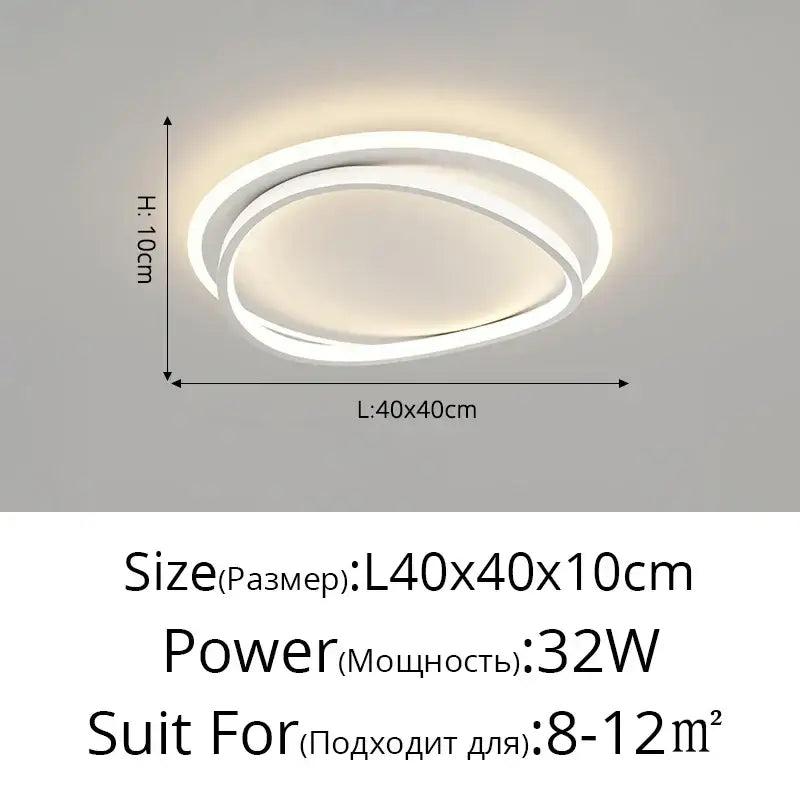 White Geometric Ceiling Light Remote-Control