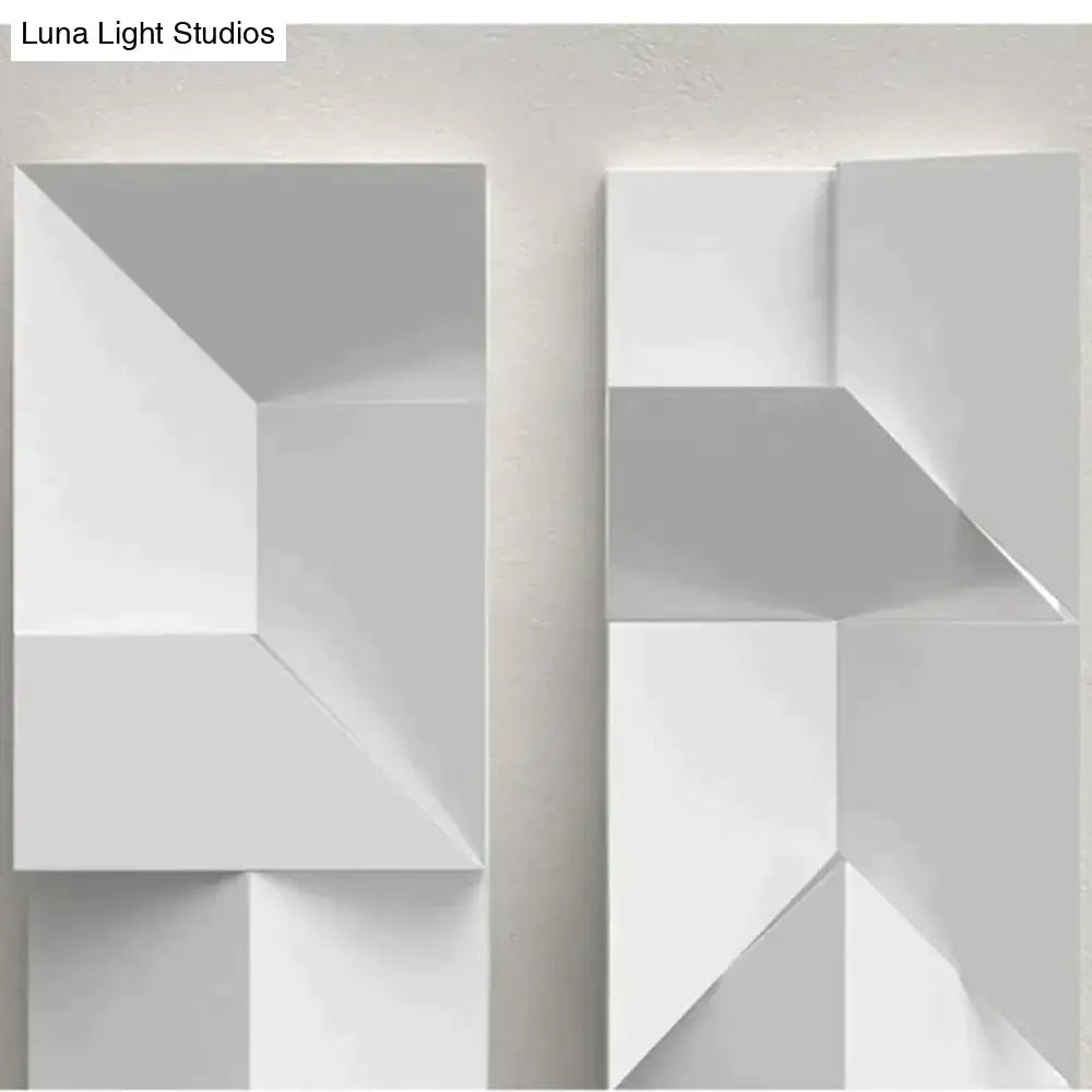White Geometric Wall Art Lamp