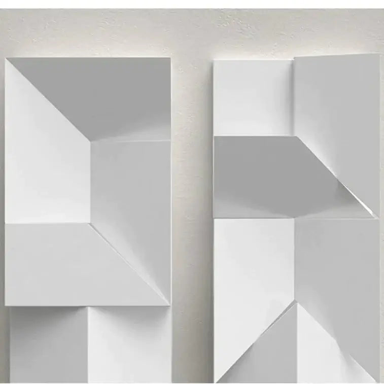 White Geometric Wall Art Lamp