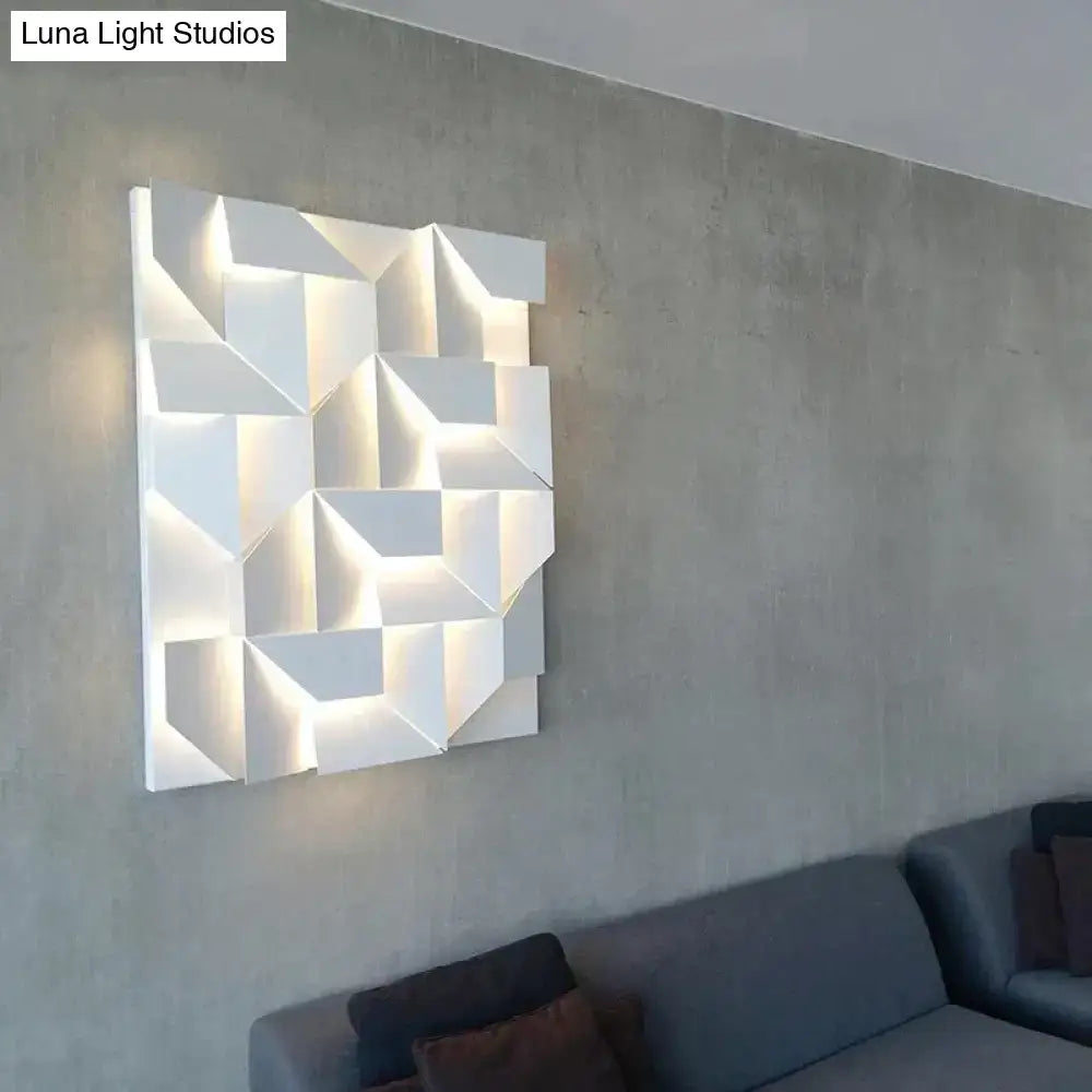 White Geometric Wall Art Lamp