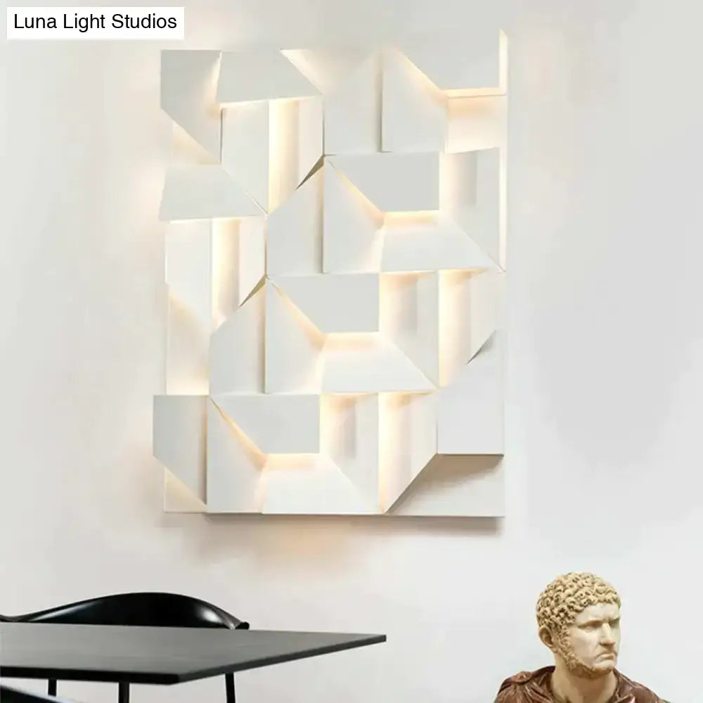 White Geometric Wall Art Lamp