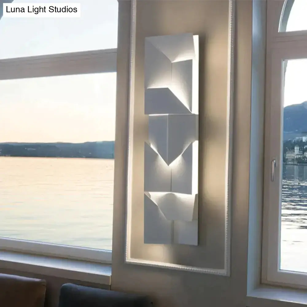 White Geometric Wall Art Lamp