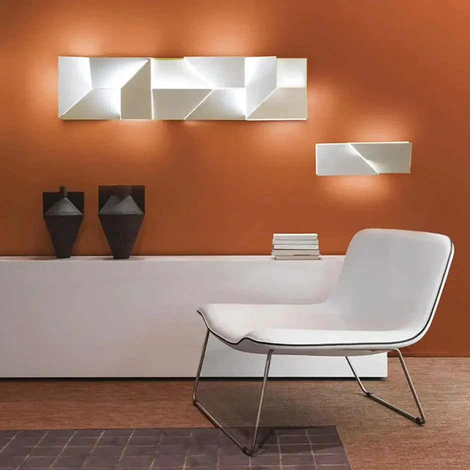 White Geometric Wall Art Lamp