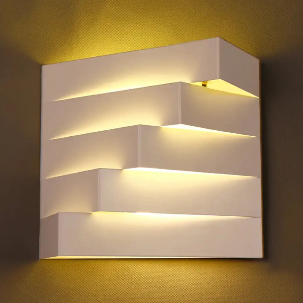 White Geometric Wall Sconce
