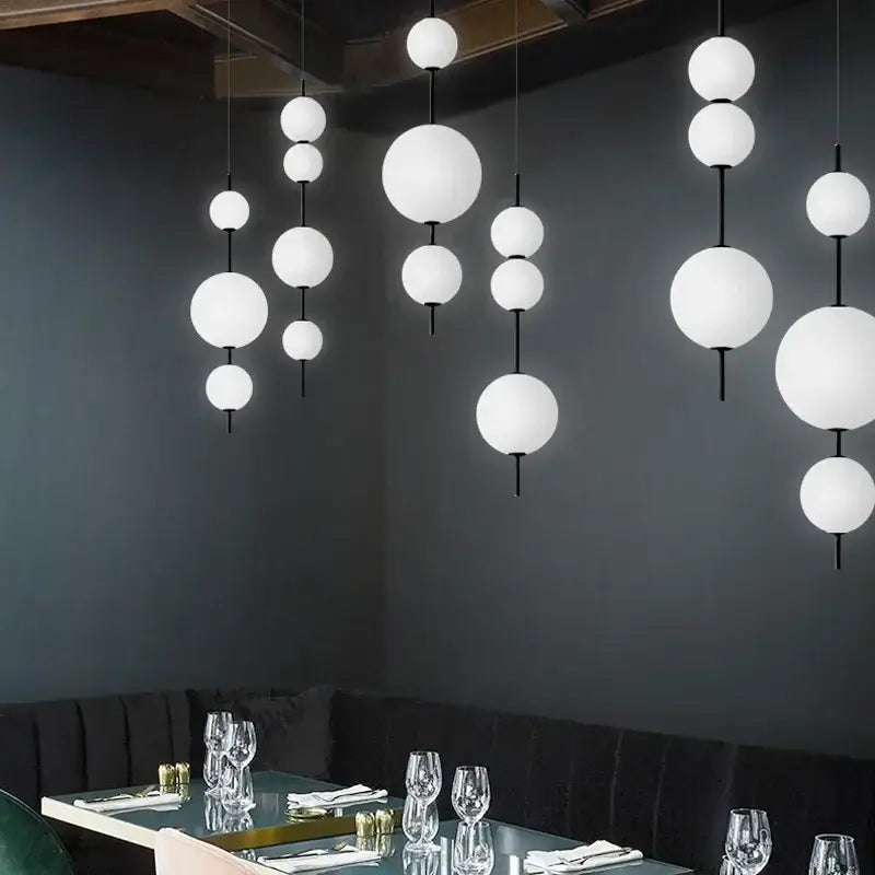 Gold Glass Pendant Light with Glass Stone Finish