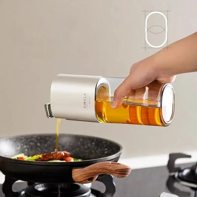 White Glass Oil Bottle Set
