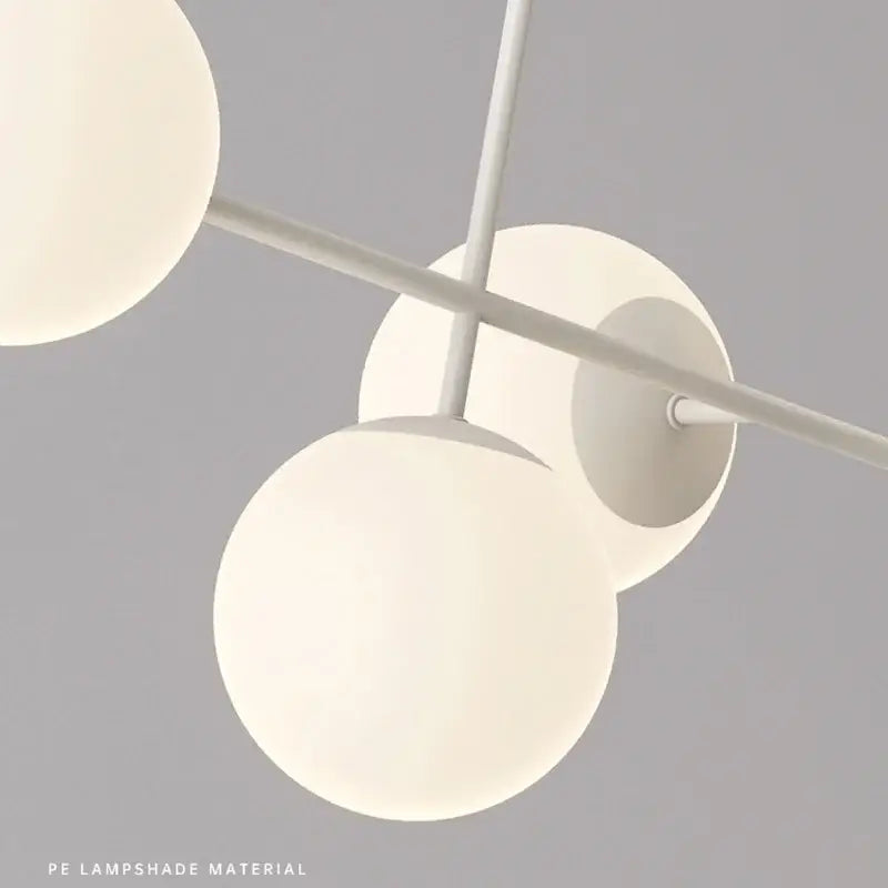 White Glass Pendant Set with E27 Bulbs