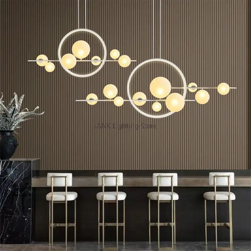 White Glass Bubble Chandelier