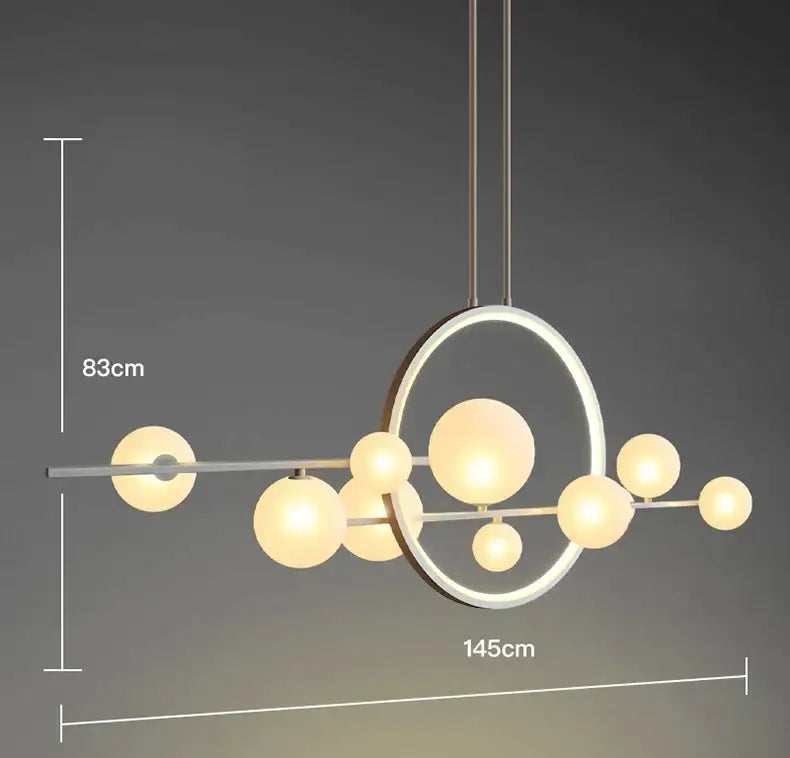 White Glass Bubble Chandelier