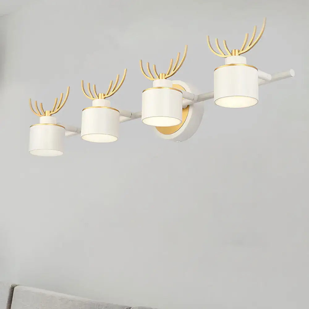 White Gold Antler Wall Light 2-4 Light Vanity
