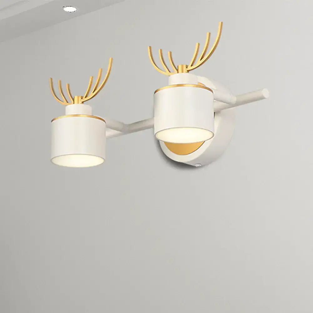 White Gold Antler Wall Light 2-4 Light Vanity