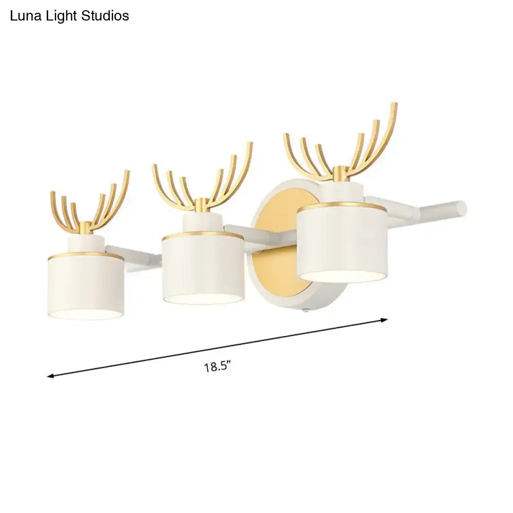 White Gold Antler Wall Light 2-4 Light Vanity
