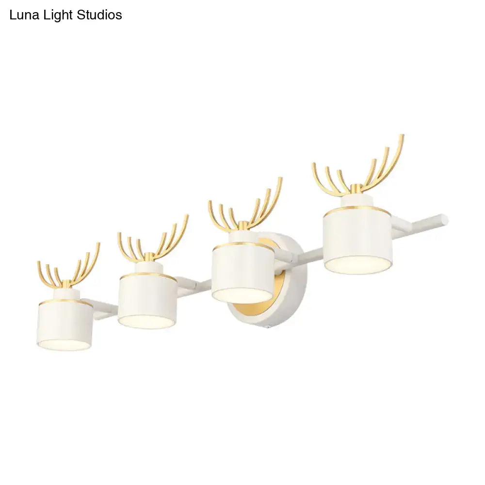White Gold Antler Wall Light 2-4 Light Vanity