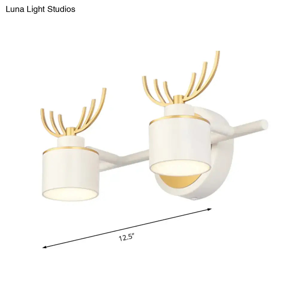 White Gold Antler Wall Light 2-4 Light Vanity