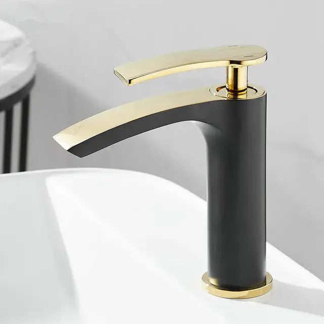 White Brass Basin Faucet Dual-Function Design