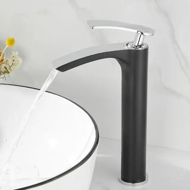 White Brass Basin Faucet Dual-Function Design