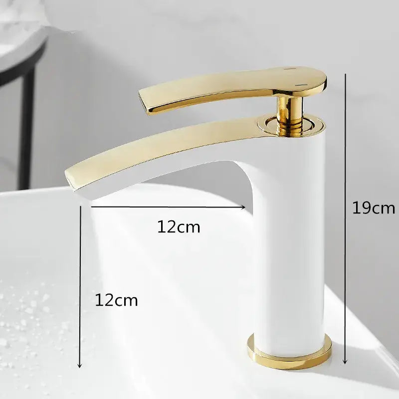 White Brass Basin Faucet Dual-Function Design