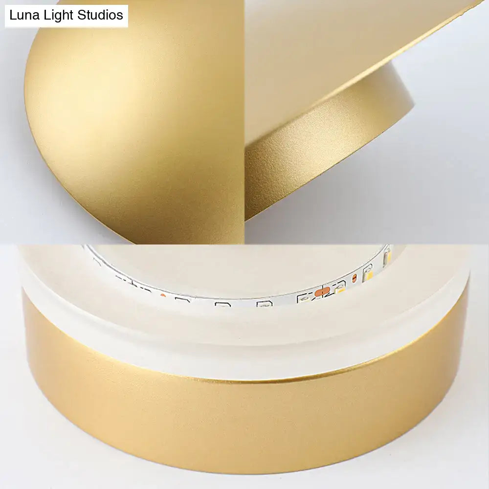 Gold LED Wall Light Circular Design