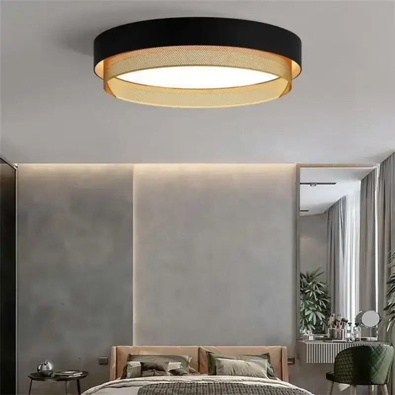Gold Metal Grid Ceiling Light