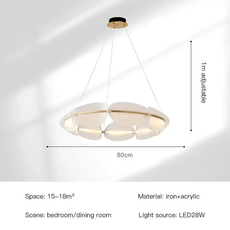 Gold Petal LED Chandelier