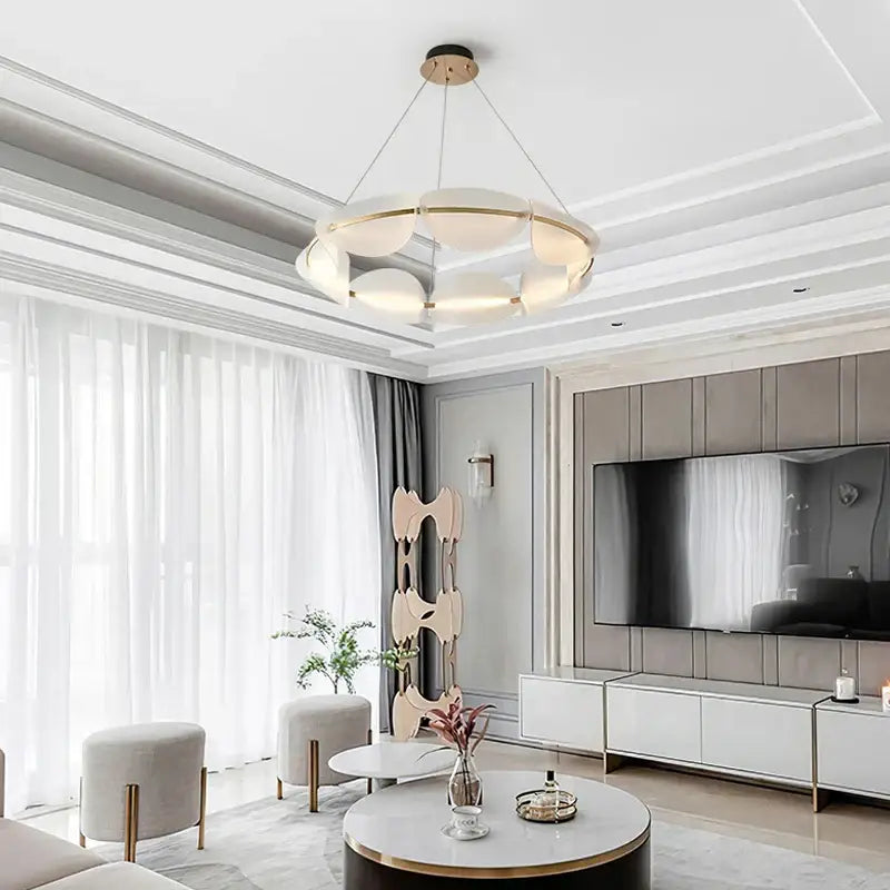Gold Petal LED Chandelier