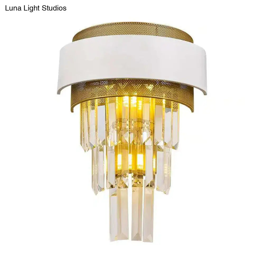 Gold Crystal Square Plate Wall Sconce