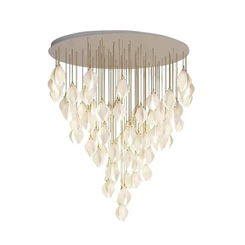 Gold Ceramic Leaf Pendant Light