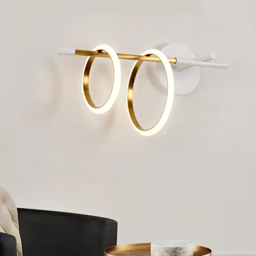Black White Ring Wall Light