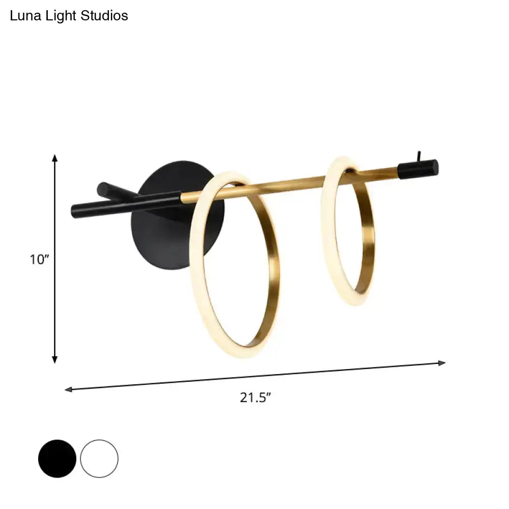 Black White Ring Wall Light