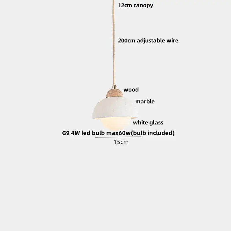 Gray Marble Pendant Light