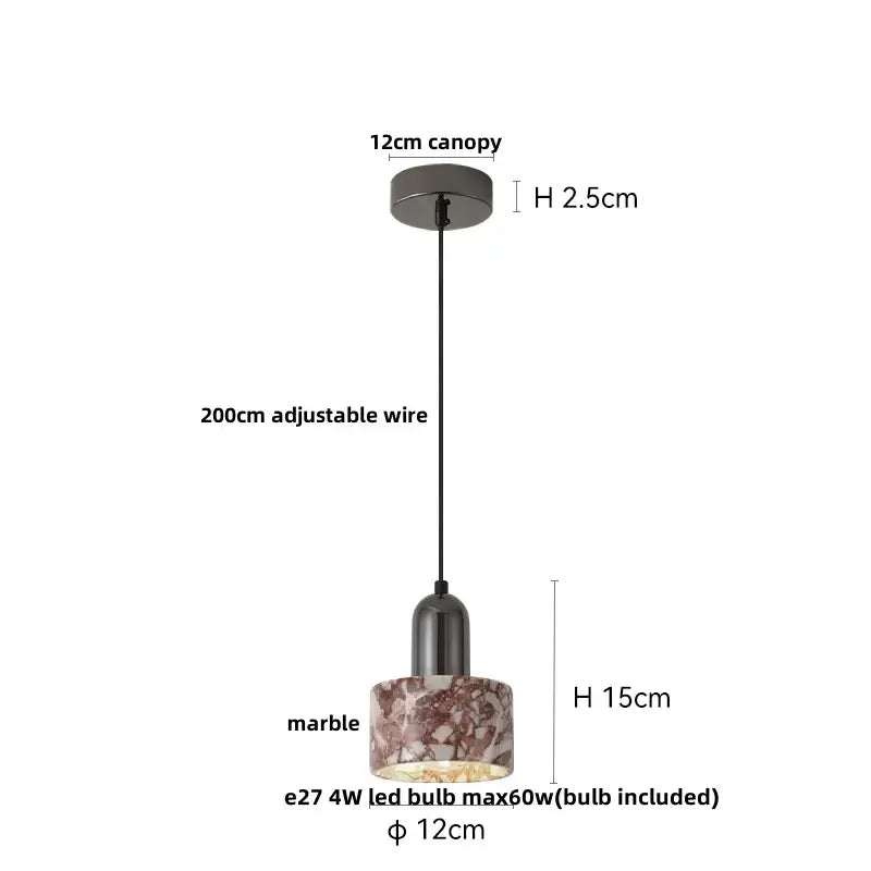 Gray Marble Pendant Light