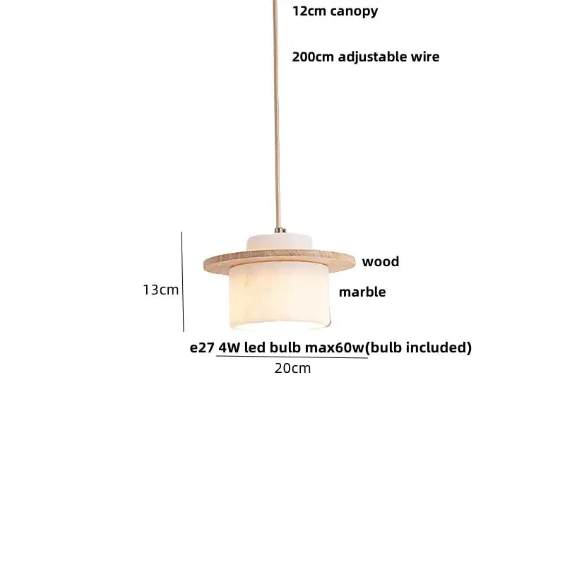 Gray Marble Pendant Light