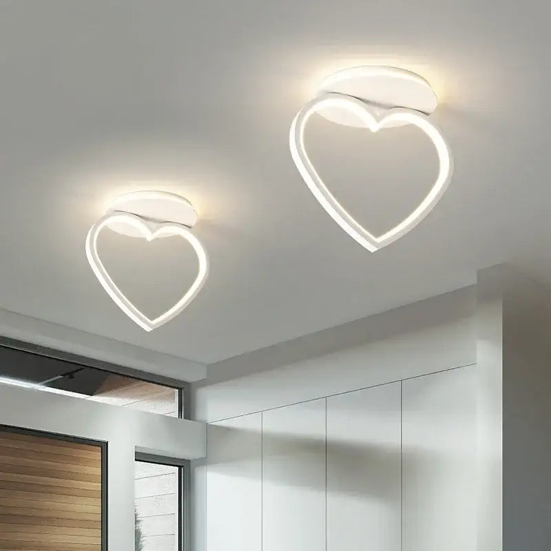 White Heart Ceiling Light
