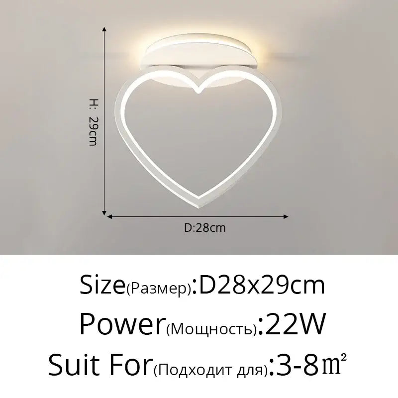 White Heart Ceiling Light
