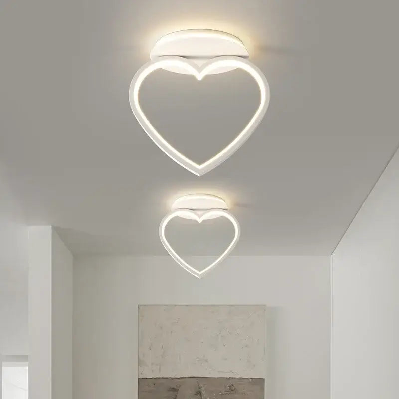 White Heart Ceiling Light