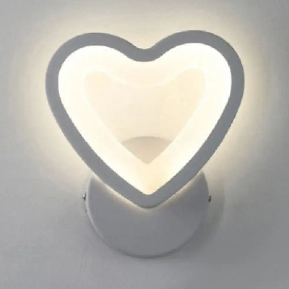 White Heart LED Sconce