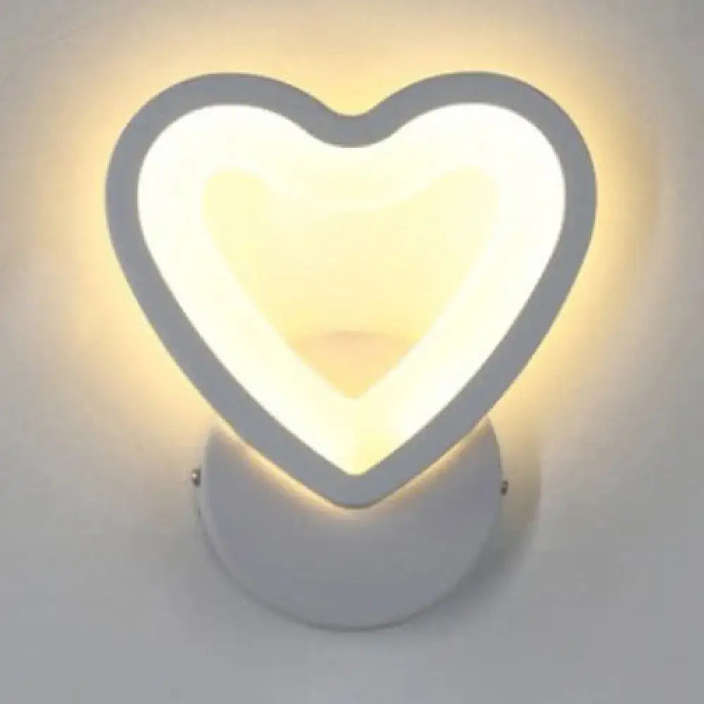 White Heart LED Sconce