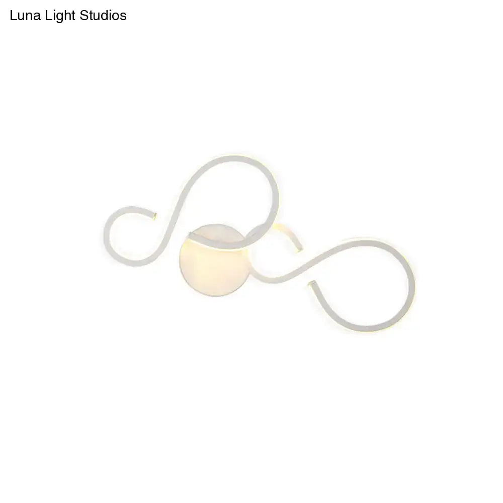 White Infinity Spiral Wall Light