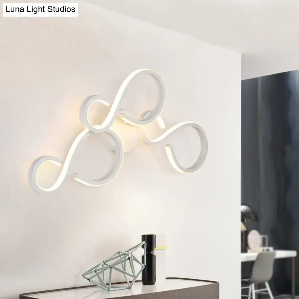 White Infinity Spiral Wall Light