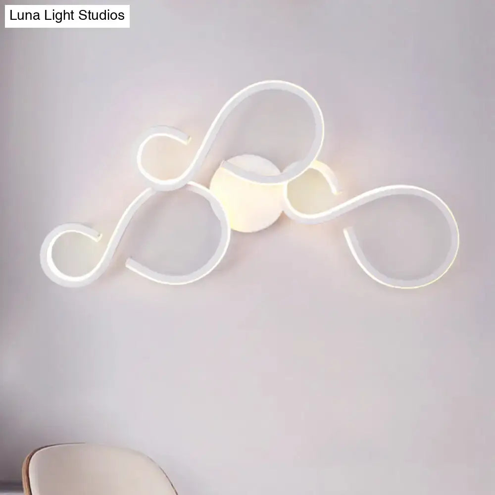 White Infinity Spiral Wall Light