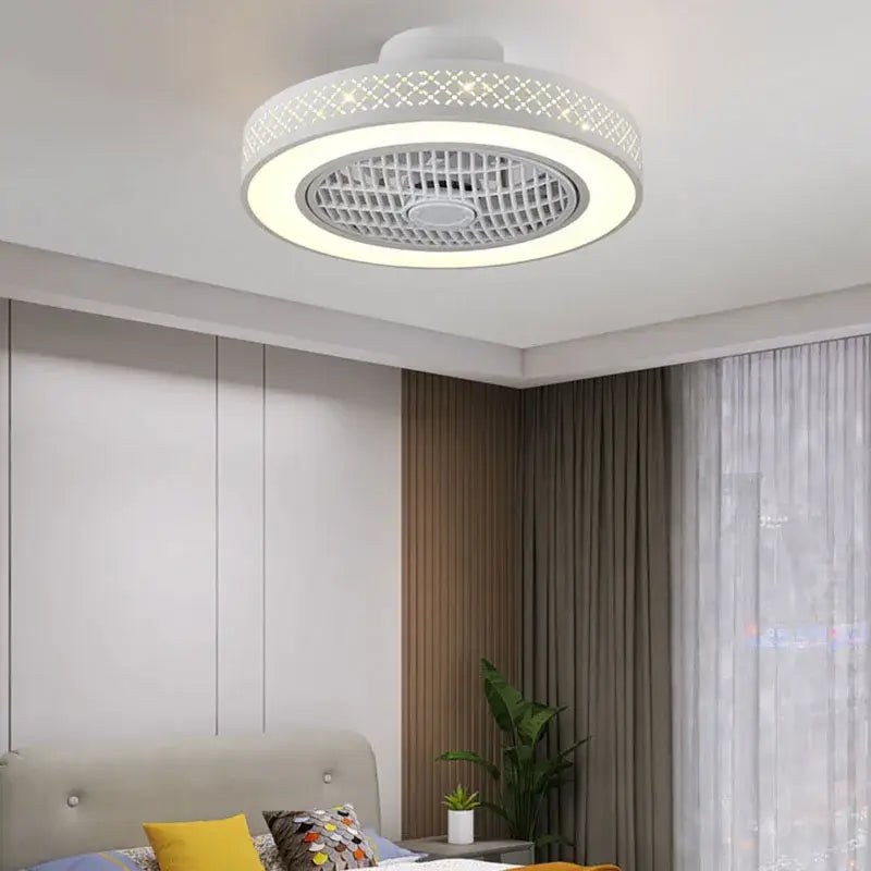 White Lattice Ceiling Fan