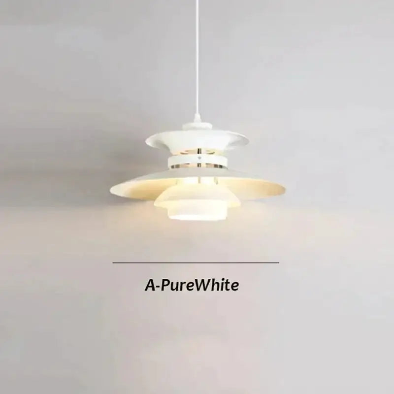 White Layered Pendant Light