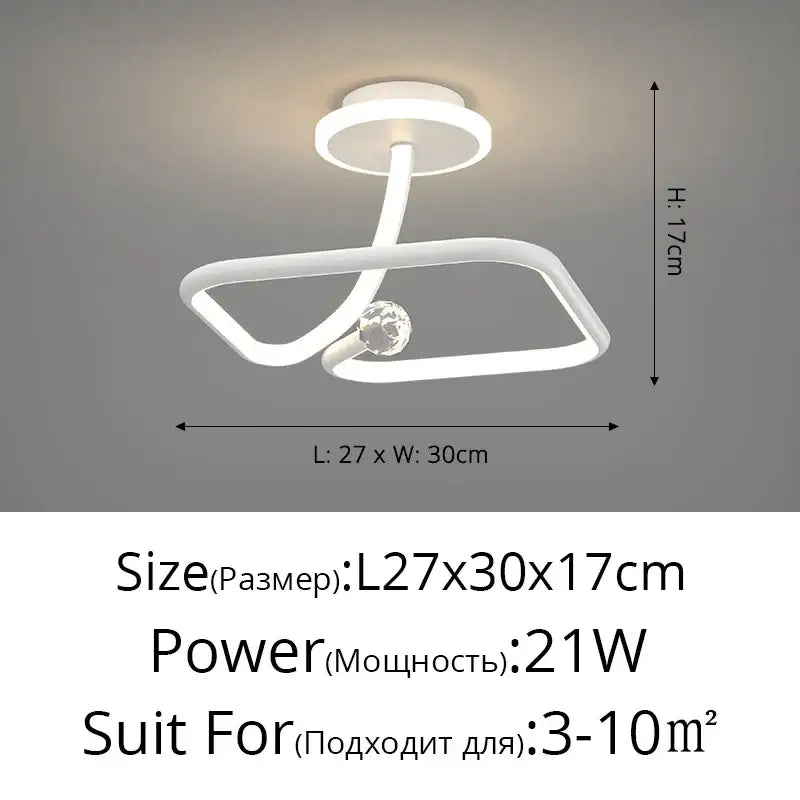White Crystal Ceiling Light