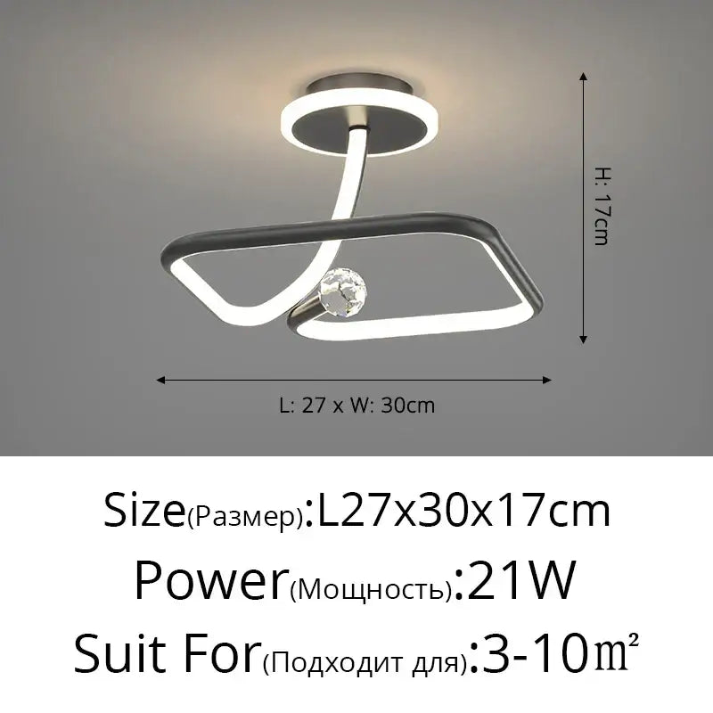 White Crystal Ceiling Light
