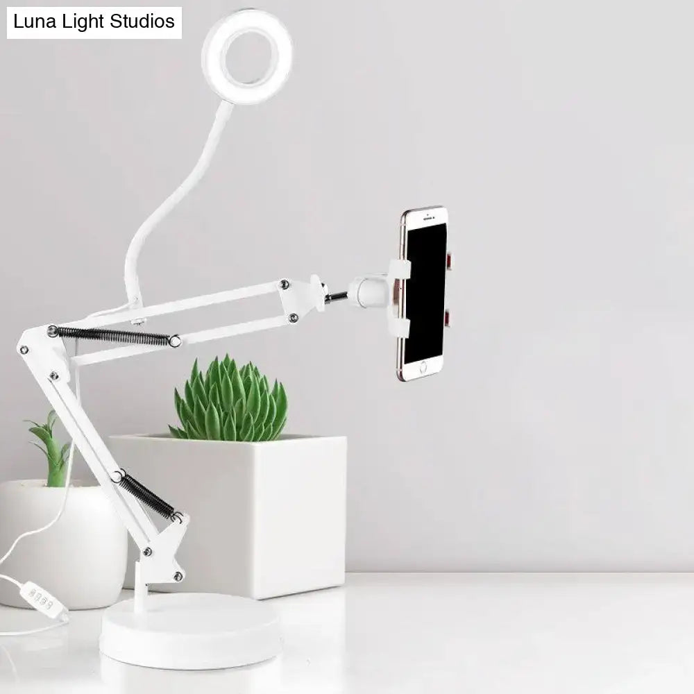 White Metal Desk Lamp